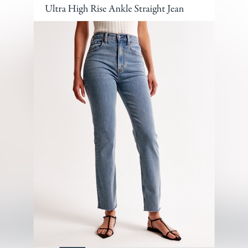 Abercrombie curve love ultra high rise ankle straight jeans